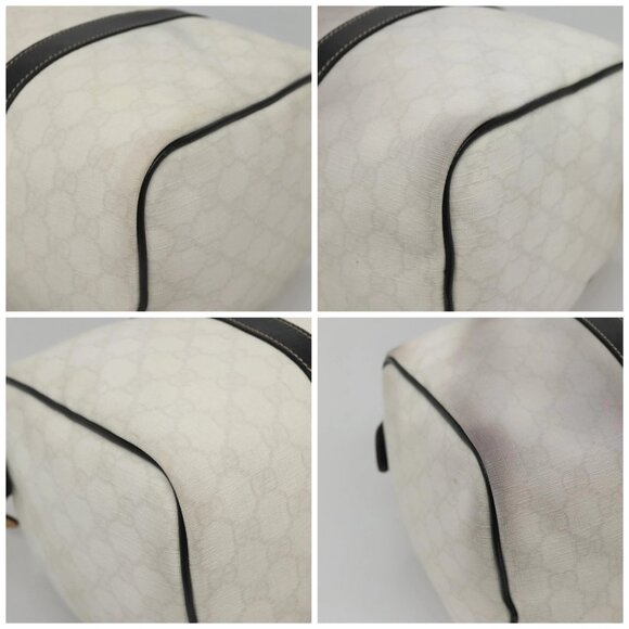 GUCCI GG Supreme Boston Bag PVC White Gold 193603 Auth 140312 - Picture 14 of 16